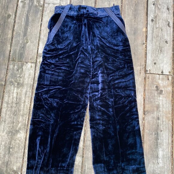 Vintage 90s Valentino Miss V Velour Silk Velvet Designer Pants Size 10 - Picture 4 of 12